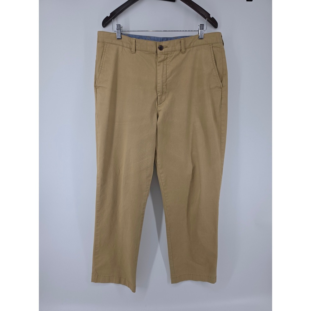 LL Bean Natural Fit Chino Pants Mens 38x30 Tan Khaki Cotton Stretch 503737